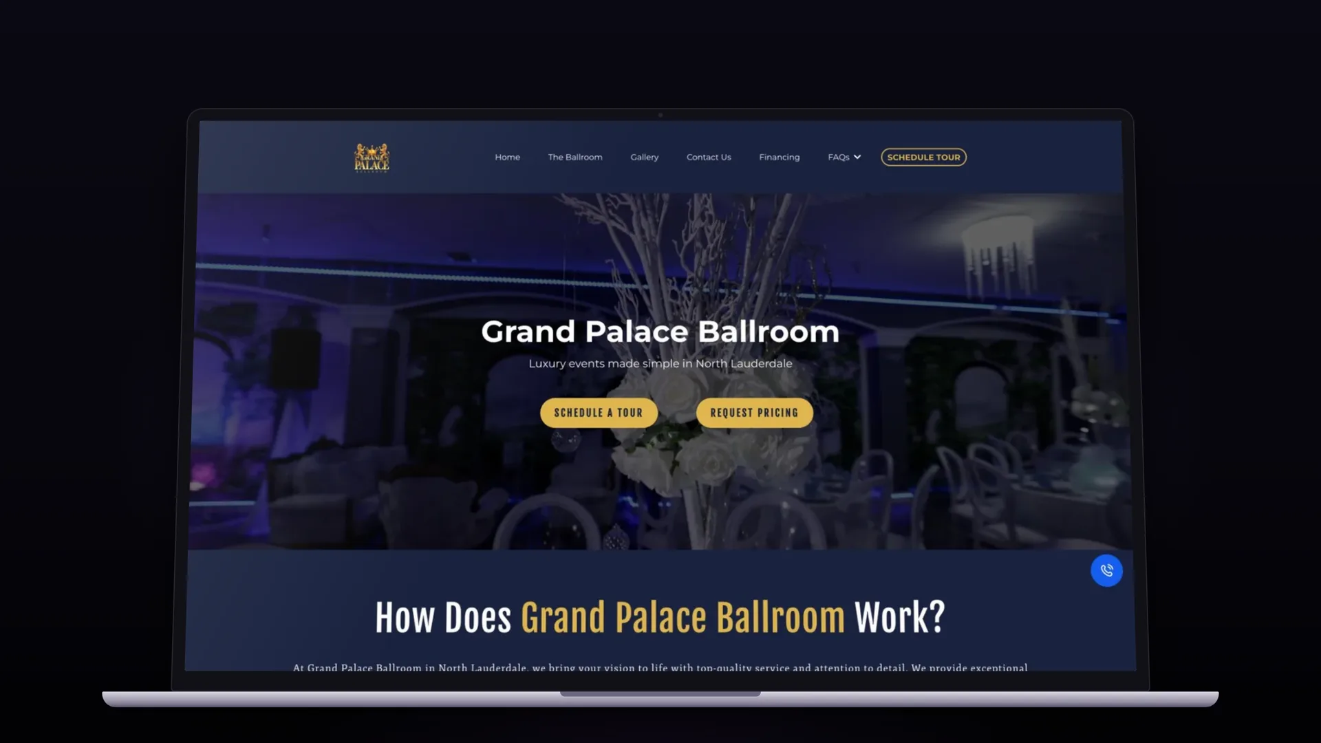 Event venue website