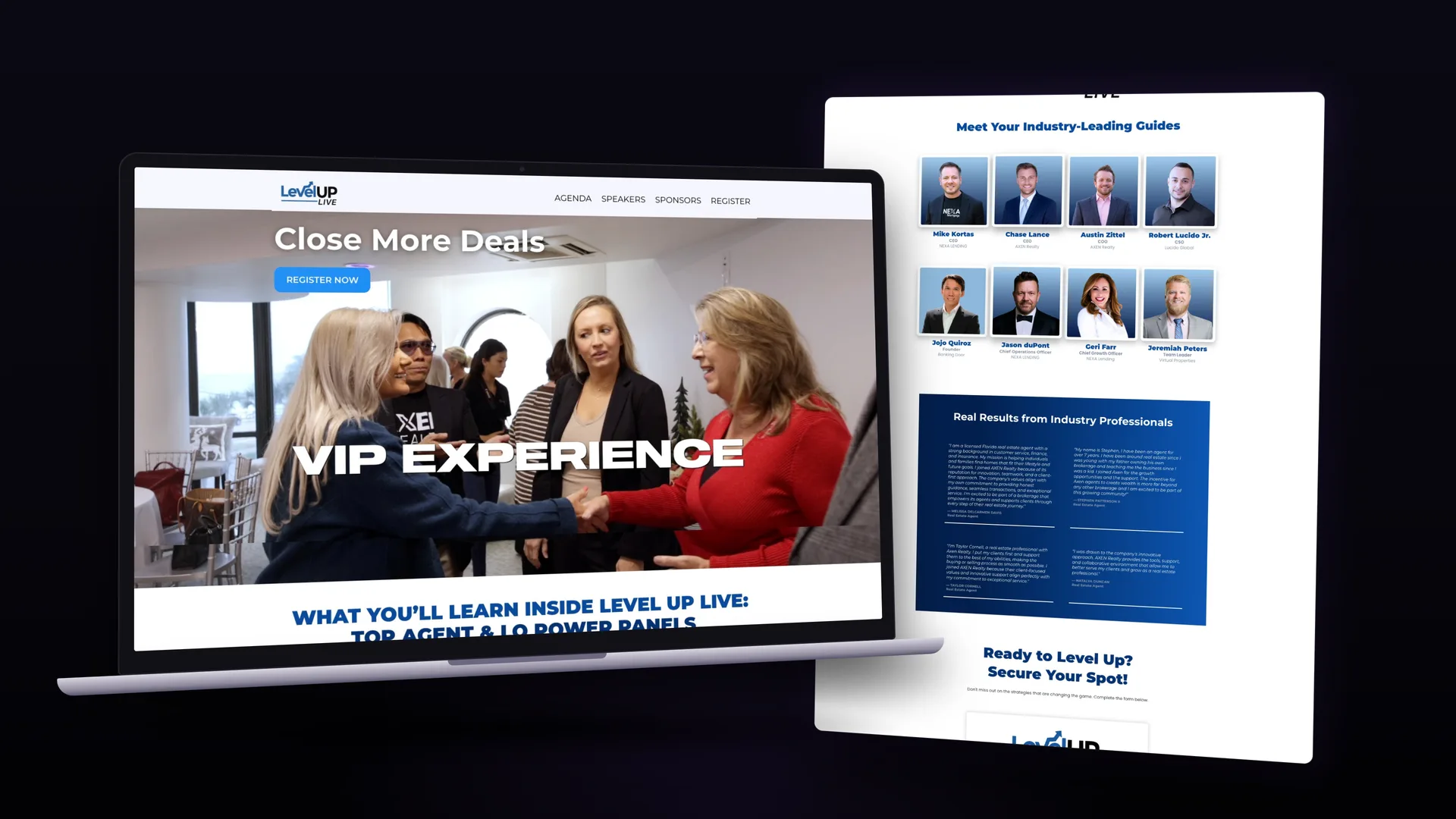 Event registration funnel